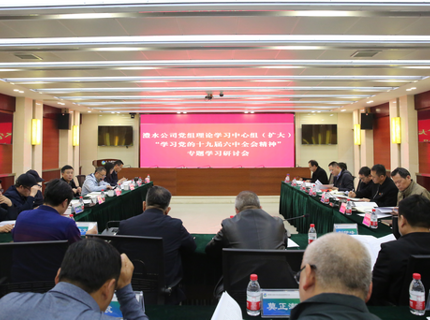 澧水公司黨組中心組（擴大）專題學習黨的十九屆六中全會精神